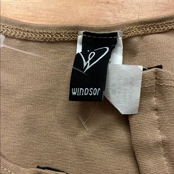 Tan Off-Shoulder Women's Corset Top - Picture 2 of 4